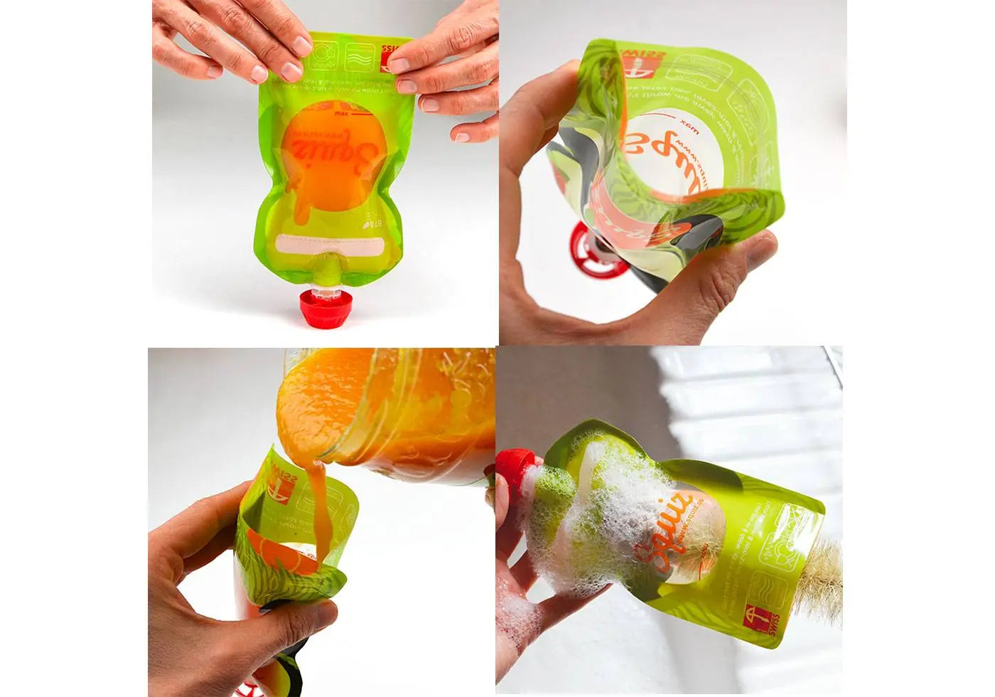 Lot de 3 gourdes Réutilisables pour compotes et purées Squiz