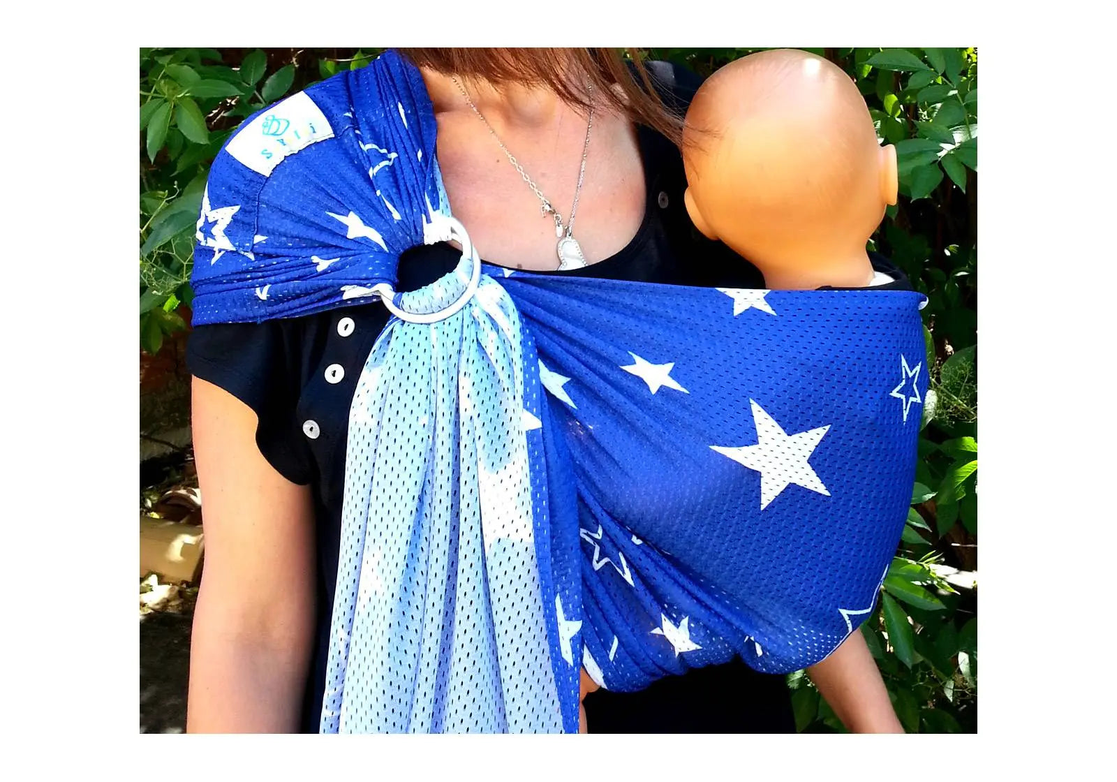 Porte-bébé Sling Sukkiri Bleu étoile blanche