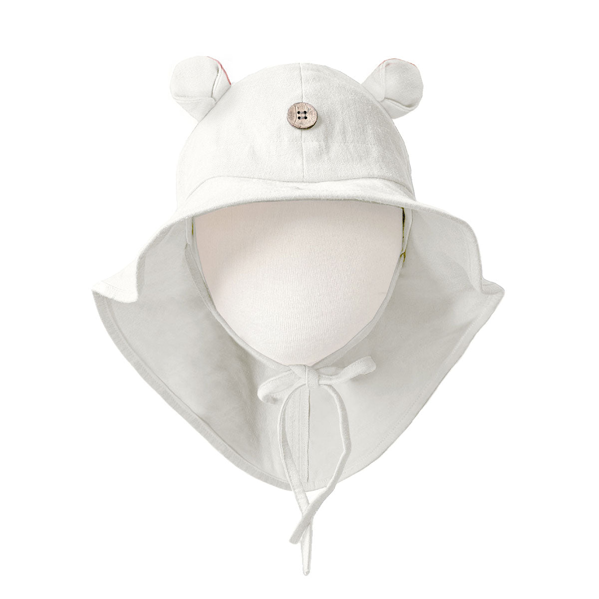 Chapeau de soleil ajustable ManyMonths avec oreilles d'ourson - Naturel