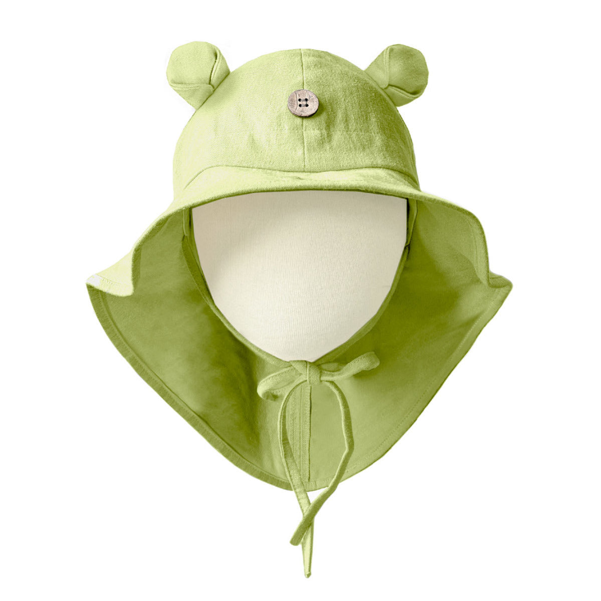 Chapeau de soleil ajustable ManyMonths avec oreilles d'ourson - Pistachio Icecream