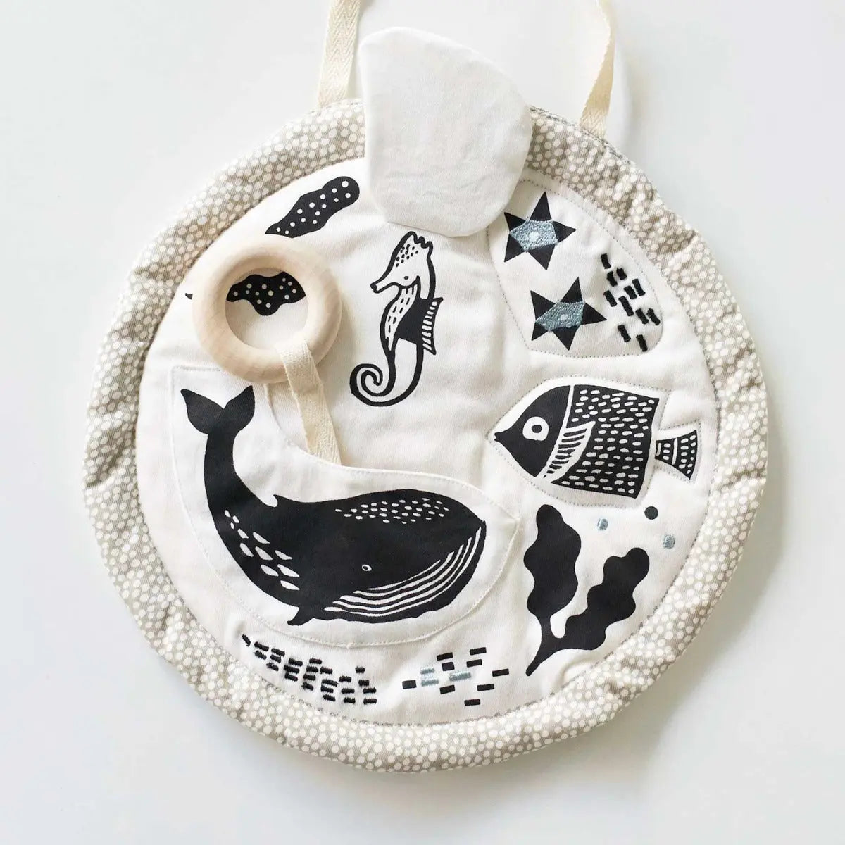 Petit tapis d'activité rond en coton bio Wee Gallery - Océan - Lilinappy