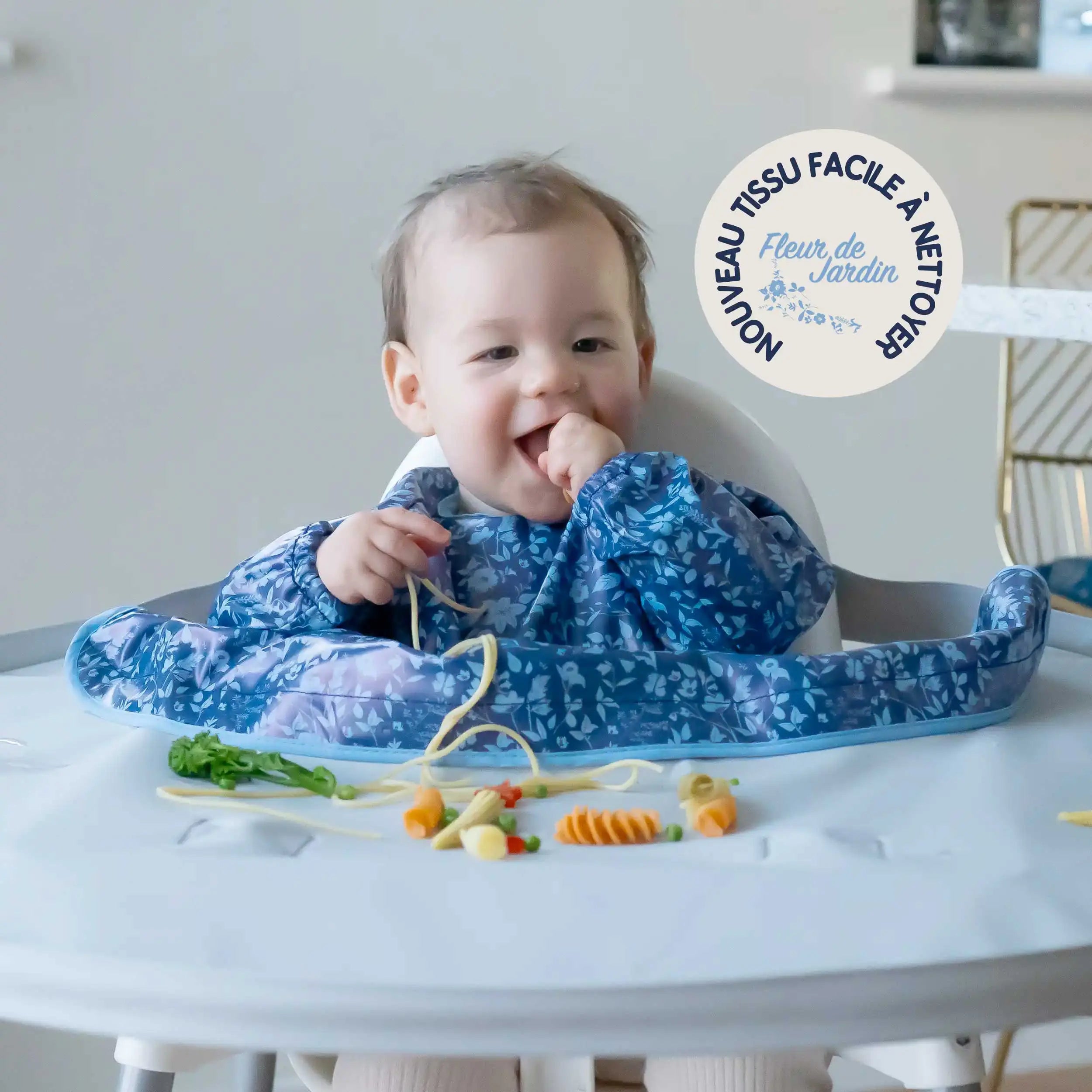 Bavoir supplémentaire pour Kit Tidy Tot - Fleur de jardin bleu