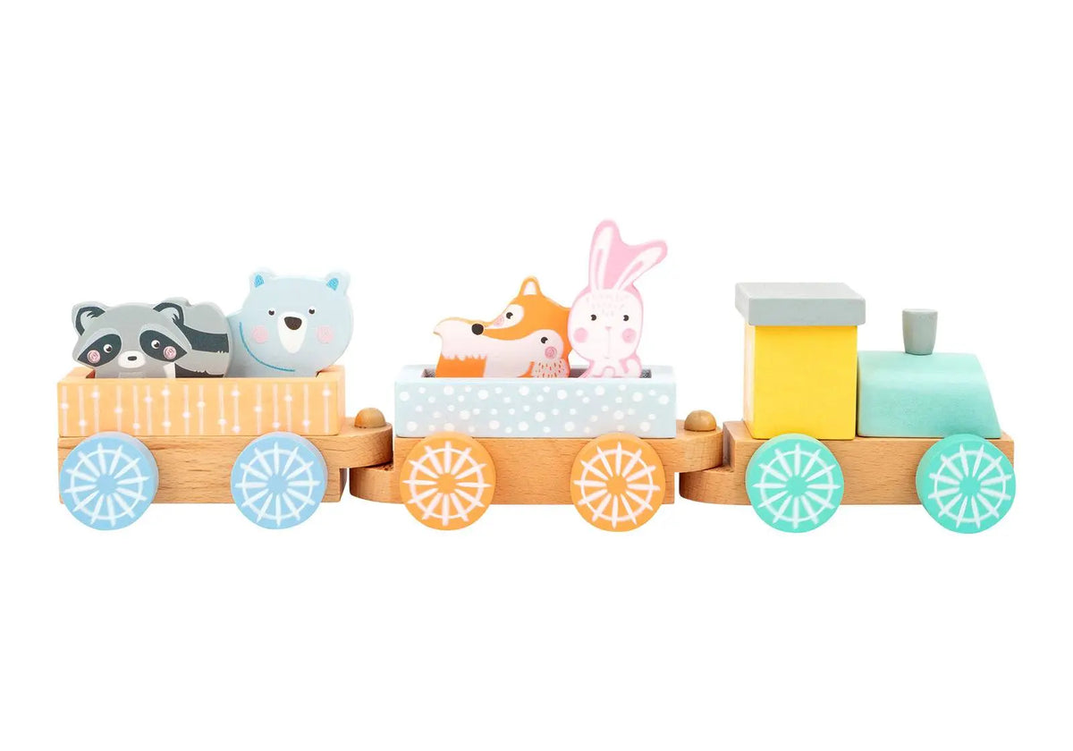 Train en bois famille d'animaux Legler