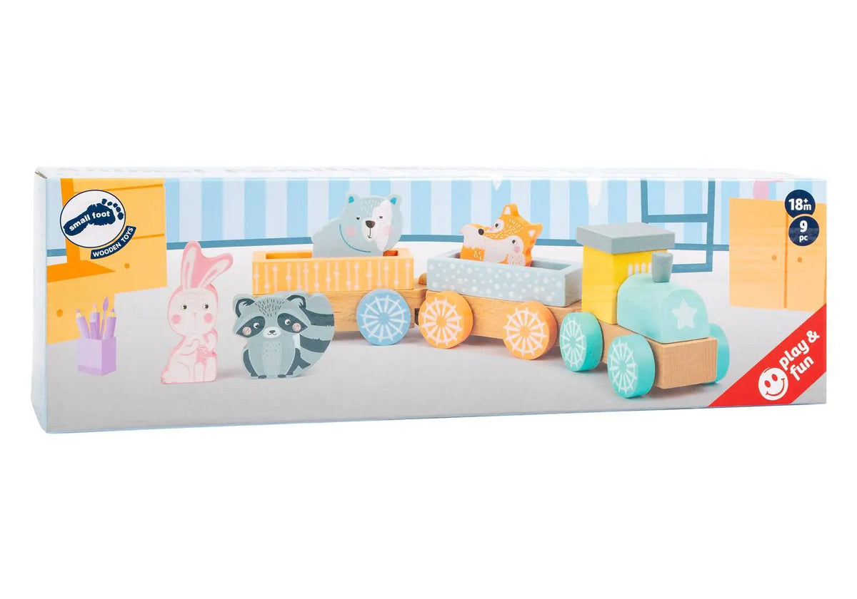 Train en bois famille d'animaux Legler