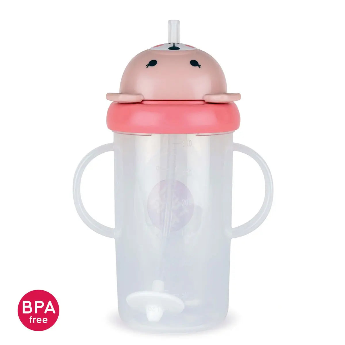 Grande tasse d’apprentissage avec paille Tum Tum Ourson rose