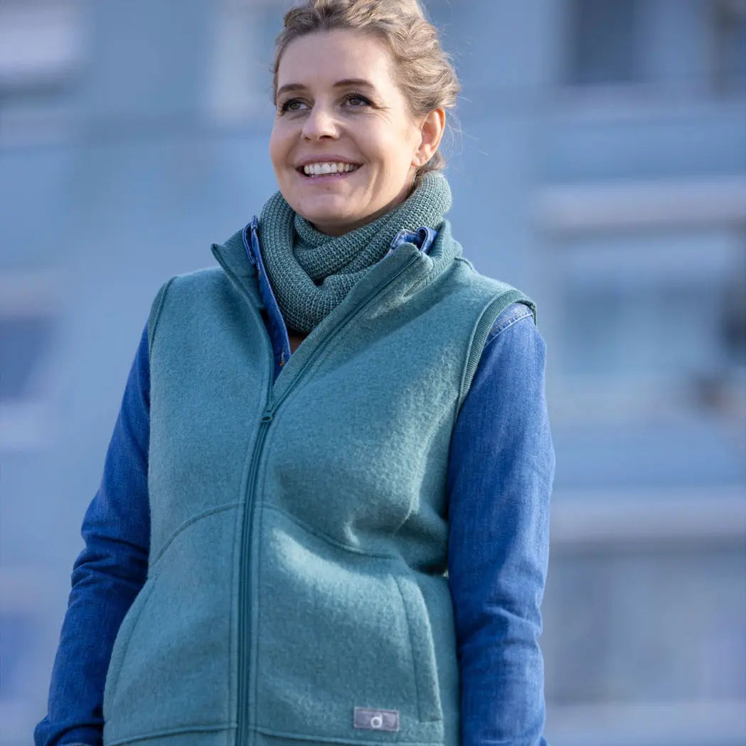 Veste sans manches pour femme en laine bouillie Disana