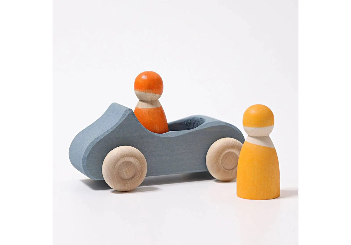 Grande voiture décapotable en bois Grimm's - bleu