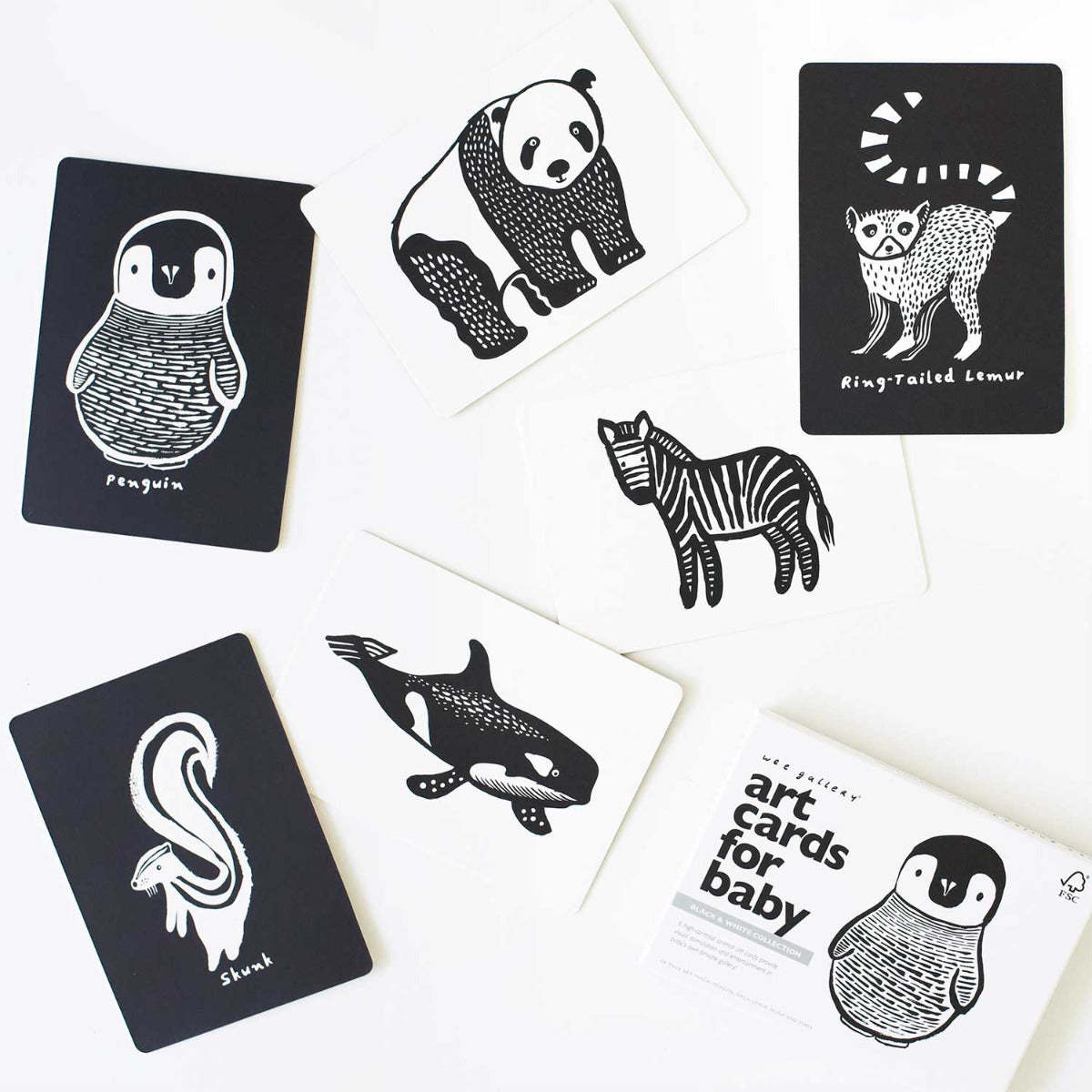 Cartes pour bébé en noir et blanc Wee Gallery - Art - Lilinappy