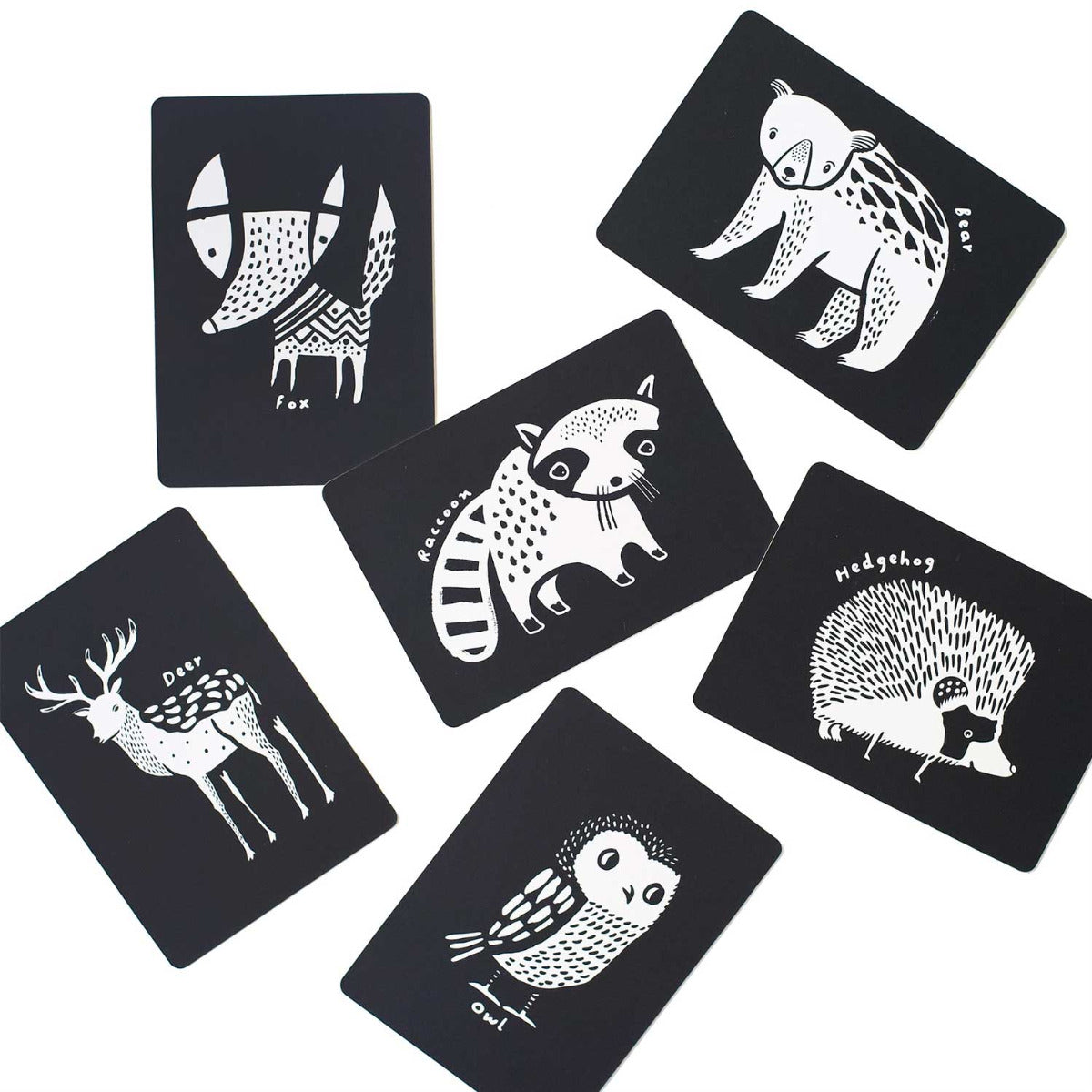 Cartes pour bébé en noir & blanc Wee Gallery Woodland