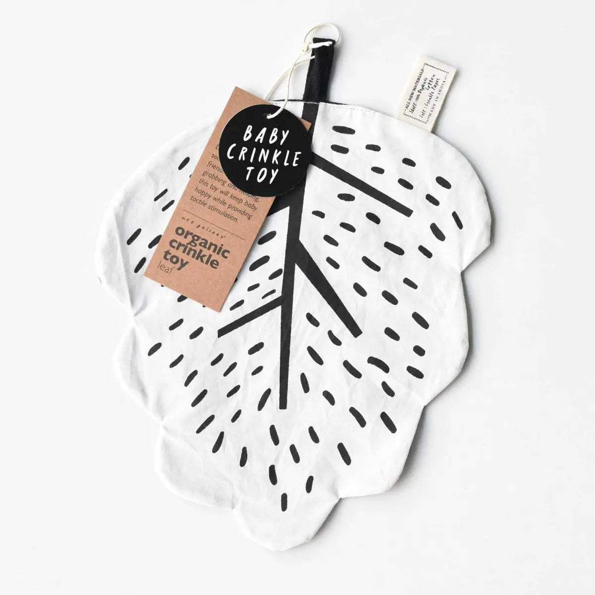 Jouet froissé en coton bio Wee Gallery - Feuille - Lilinappy