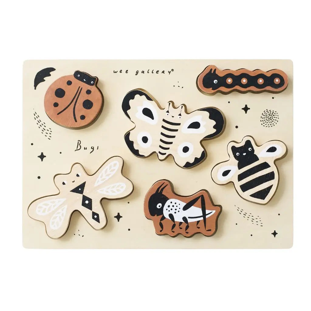 Puzzle en bois Wee Gallery – Insectes - Lilinappy