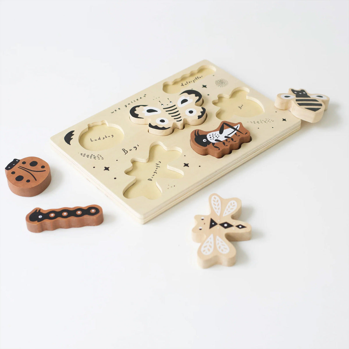 Puzzle en bois Wee Gallery – Insectes - Lilinappy