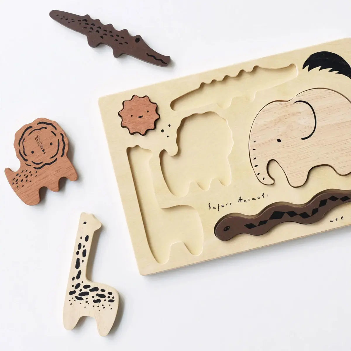 Puzzle en bois Wee Gallery – Safari - Lilinappy