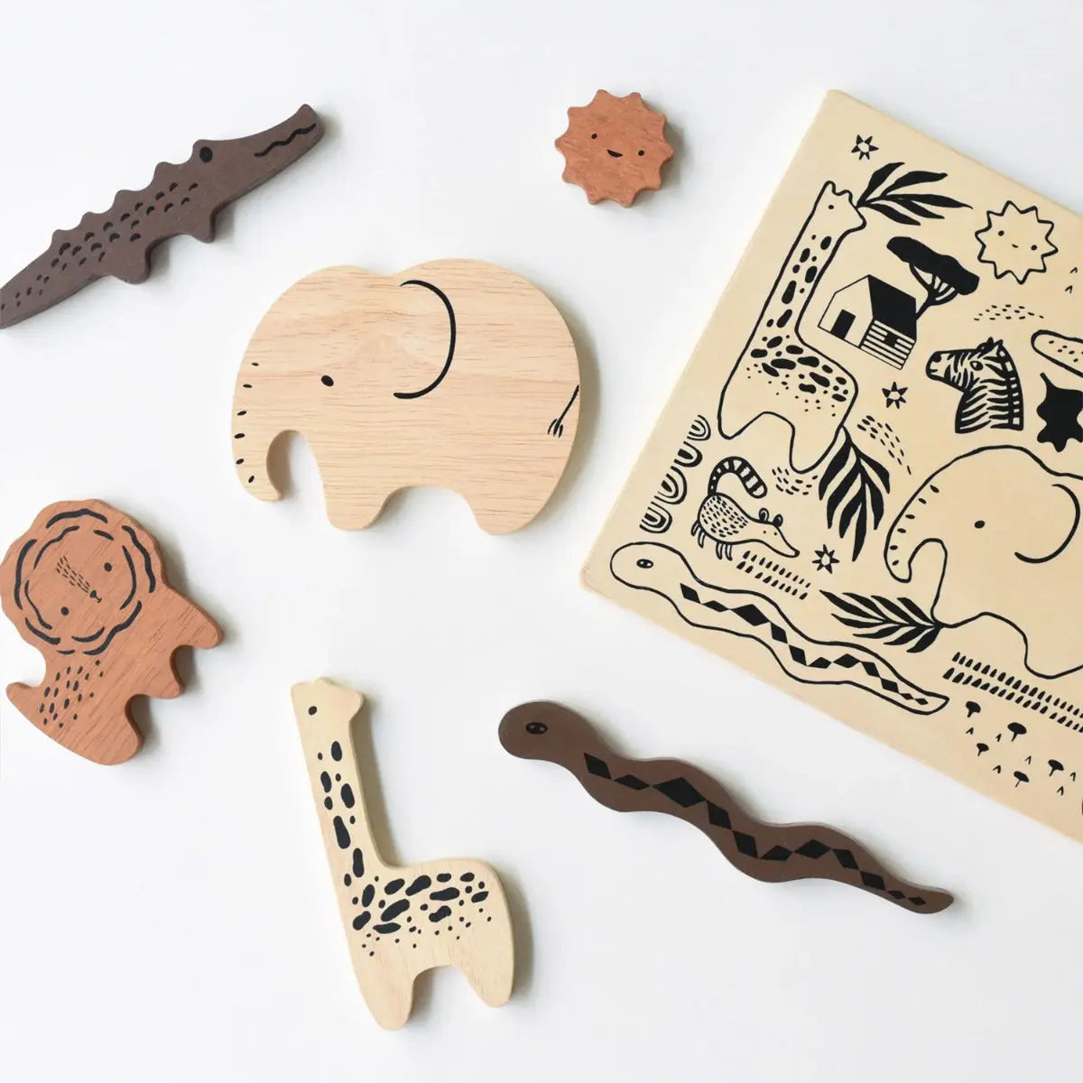 Puzzle en bois Wee Gallery – Safari - Lilinappy