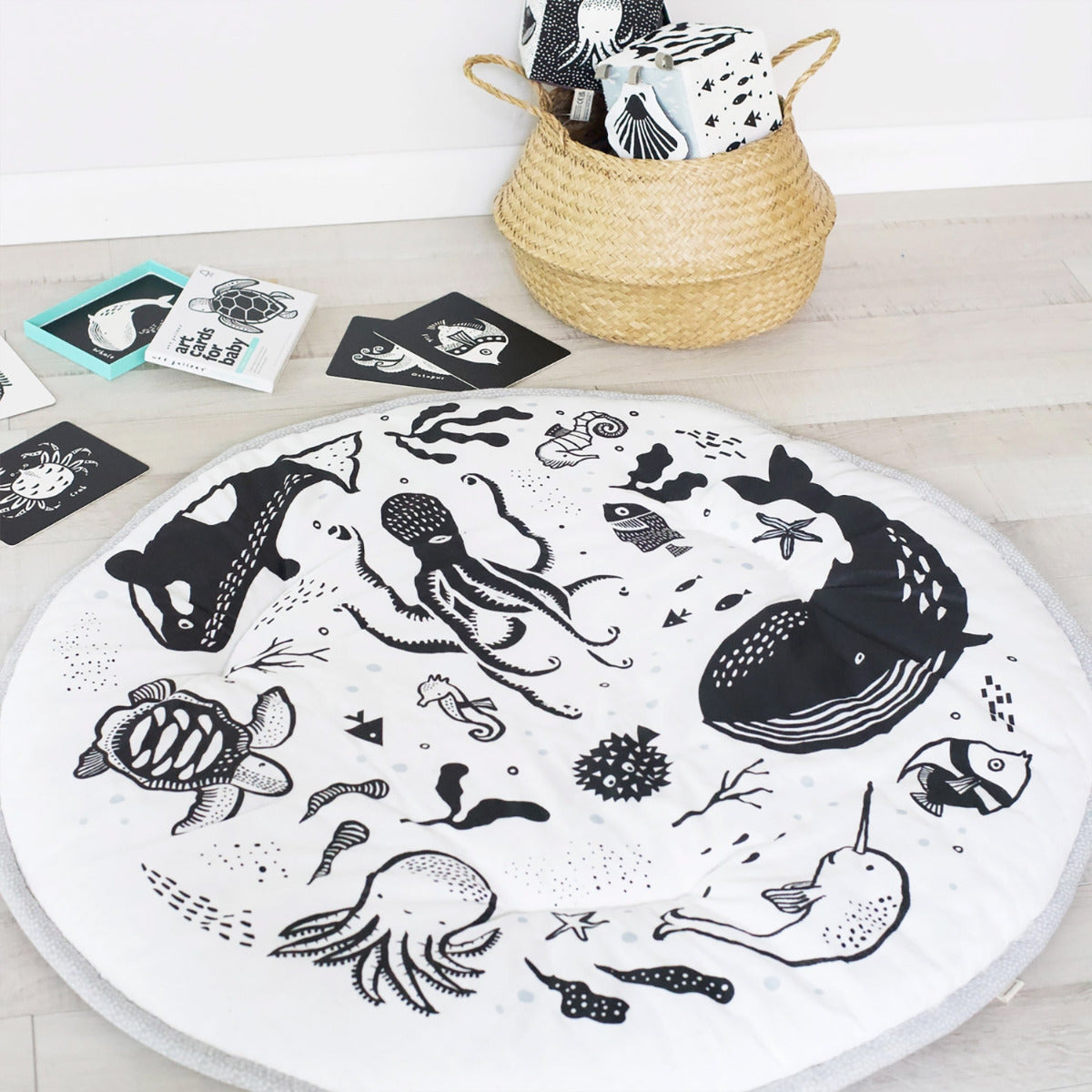 Tapis de jeu en coton bio Wee Gallery - Océan - Lilinappy