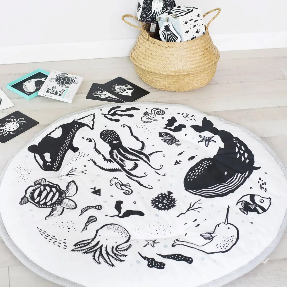 Tapis de jeu en coton bio Wee Gallery - Océan - Lilinappy