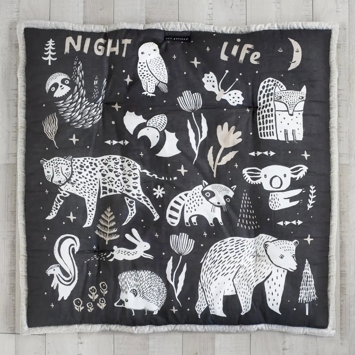 Tapis de jeu réversible en coton bio Wee Gallery - Wildlife - Lilinappy