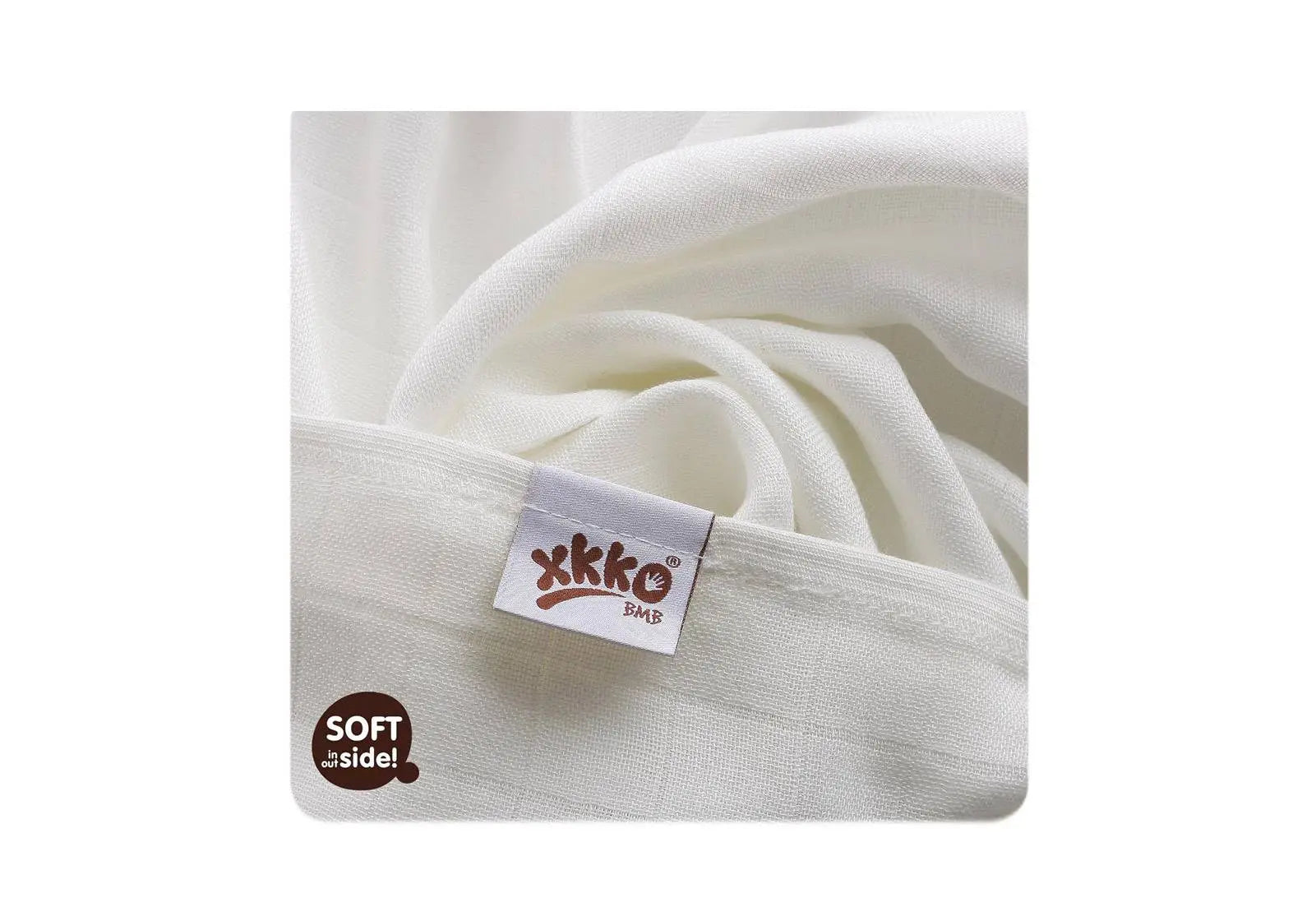 Lot de 3 mini-langes en mousseline de bambou Naturel Xkko - Lilinappy