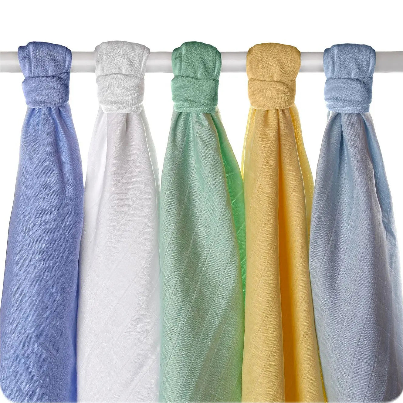 Lot de 5 langes en coton bio coloré XKKO - 70x70cm