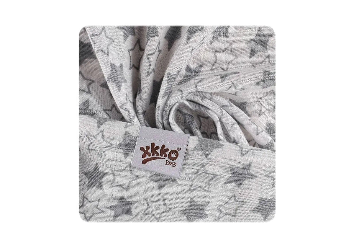 Maxi lange en mousseline de bambou XKKO - Little Stars Silver Xkko