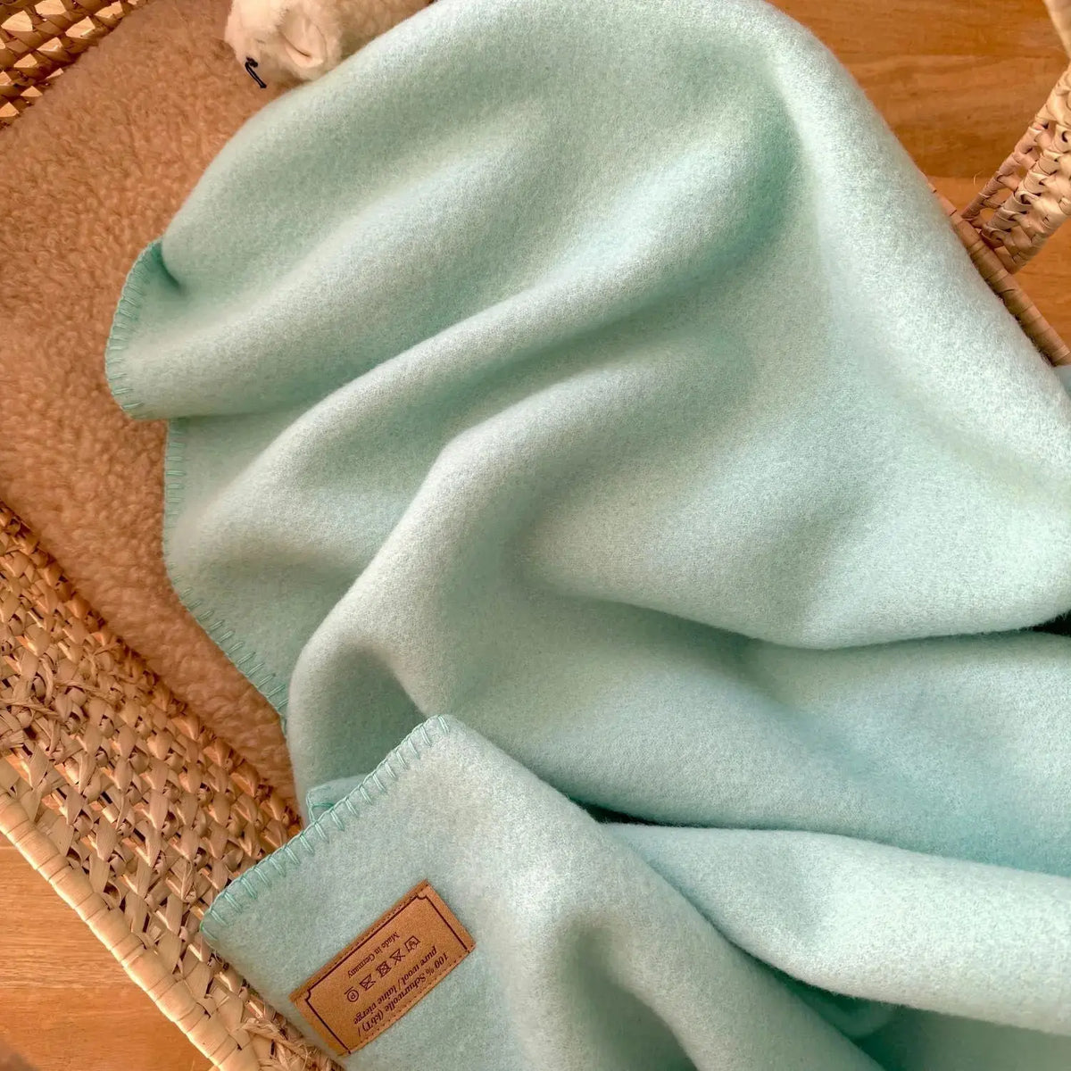 Couverture en laine vierge Songe Sassoupi - Jade 