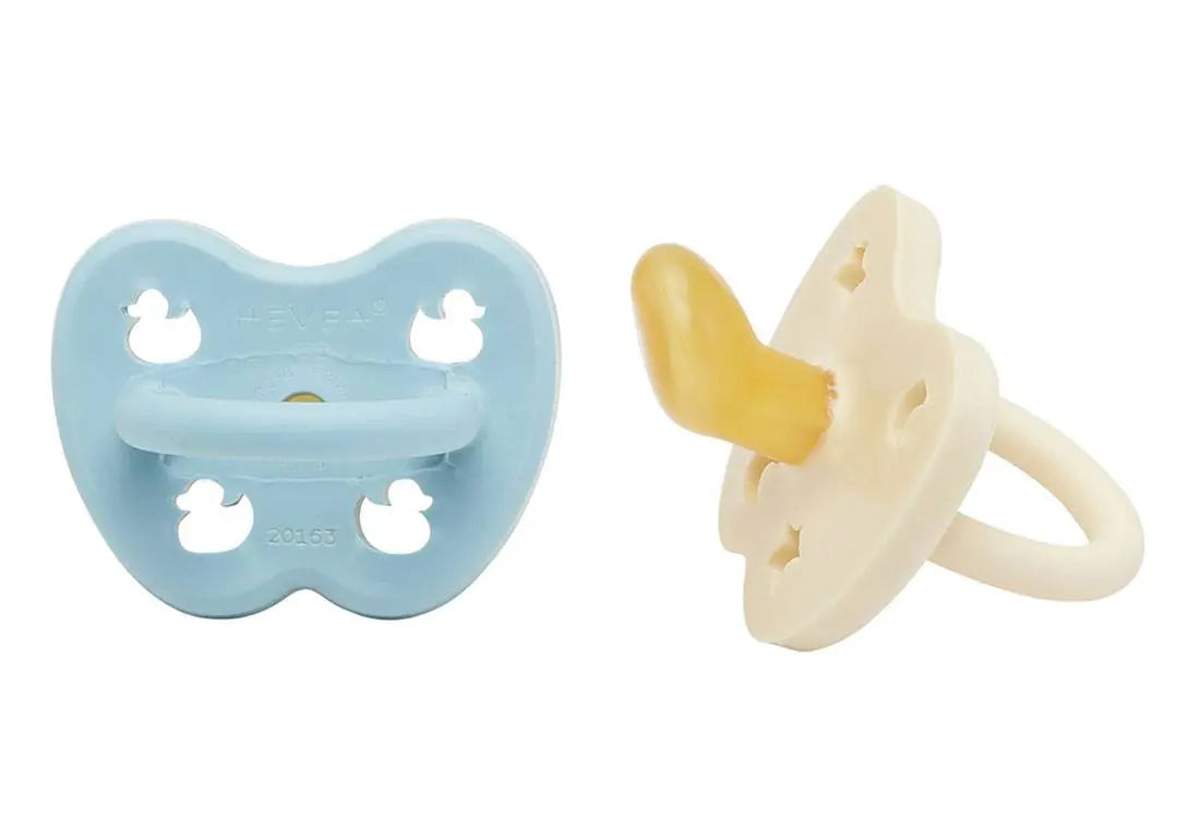 2 tétines en caoutchouc naturel Hévéa - Baby blue et Milky white 0/3mois - Lilinappy