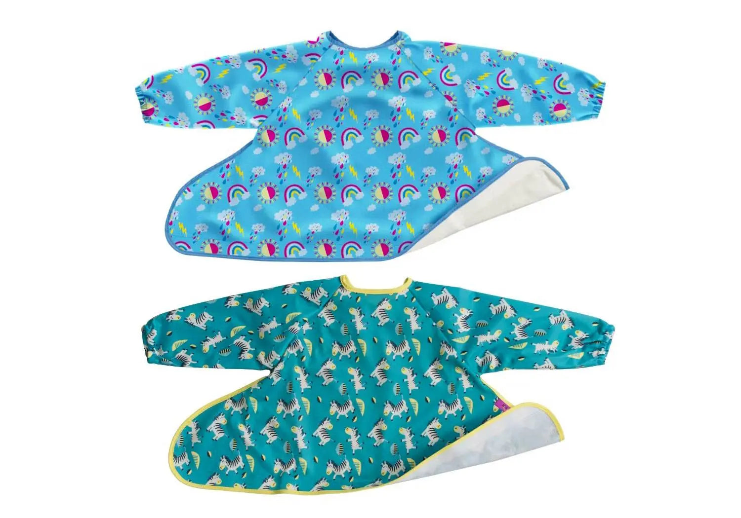 2 bavoirs du Kit spécial DME Tidy Tot - Zebras/rainbow 