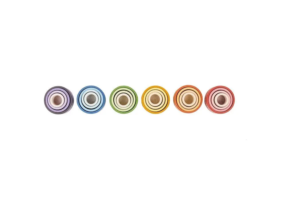 24 bols en bois rainbow multi-tailles Grapat Grapat