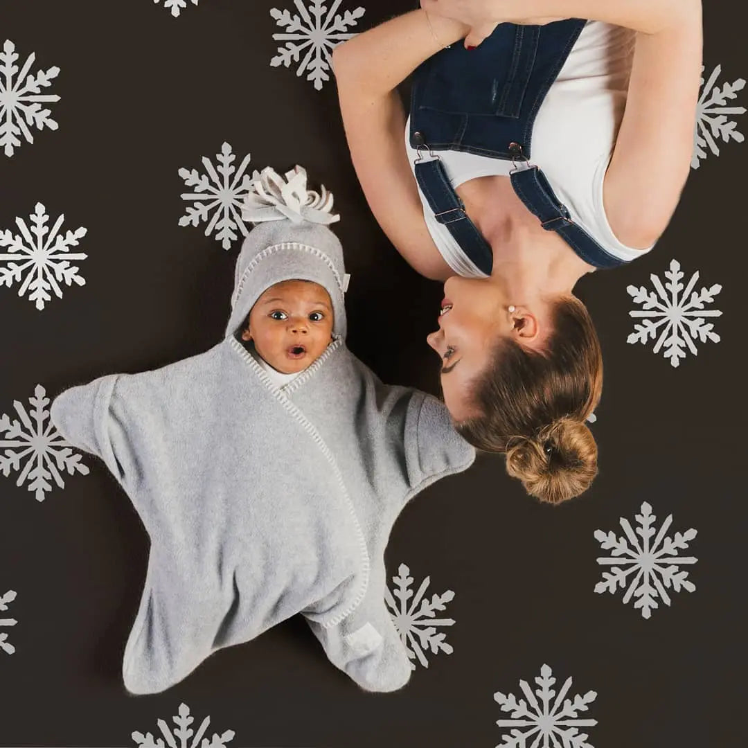 Couverture étoile Tuppence and Crumble - Dove grey - Lilinappy