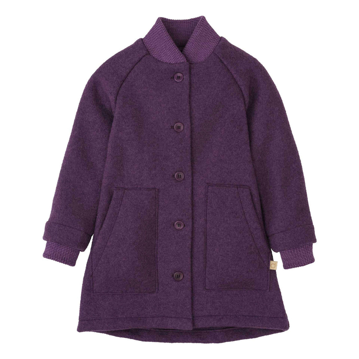 Manteau Disana Aubergine – Veste enfant laine bouillie