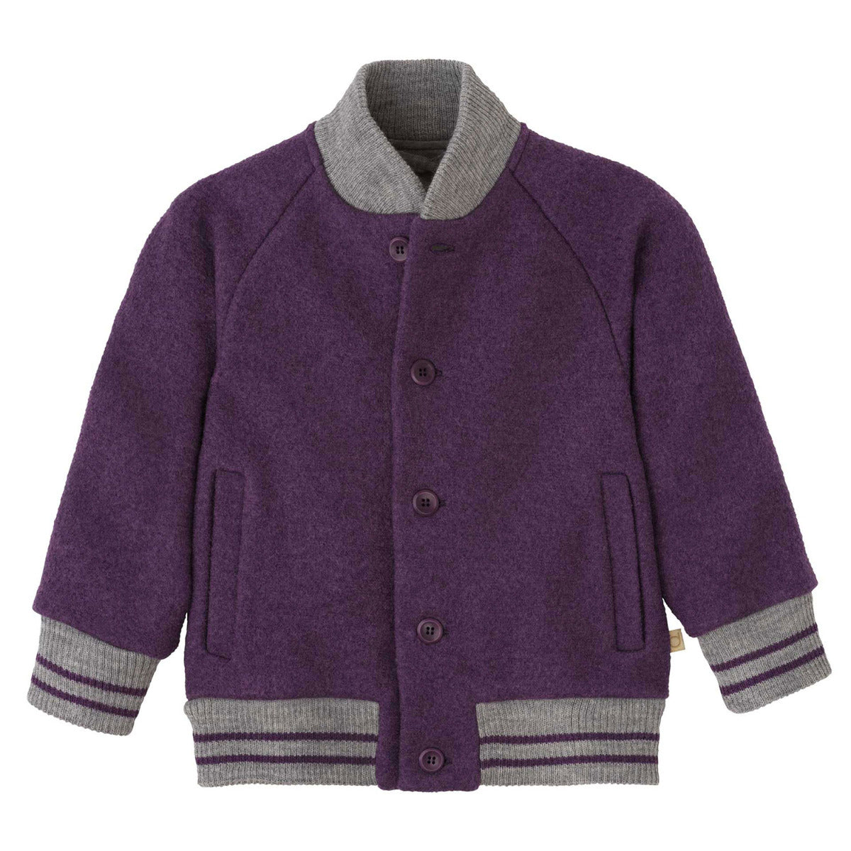 Veste teddy Disana Aubergine – Laine bouillie bio bébé