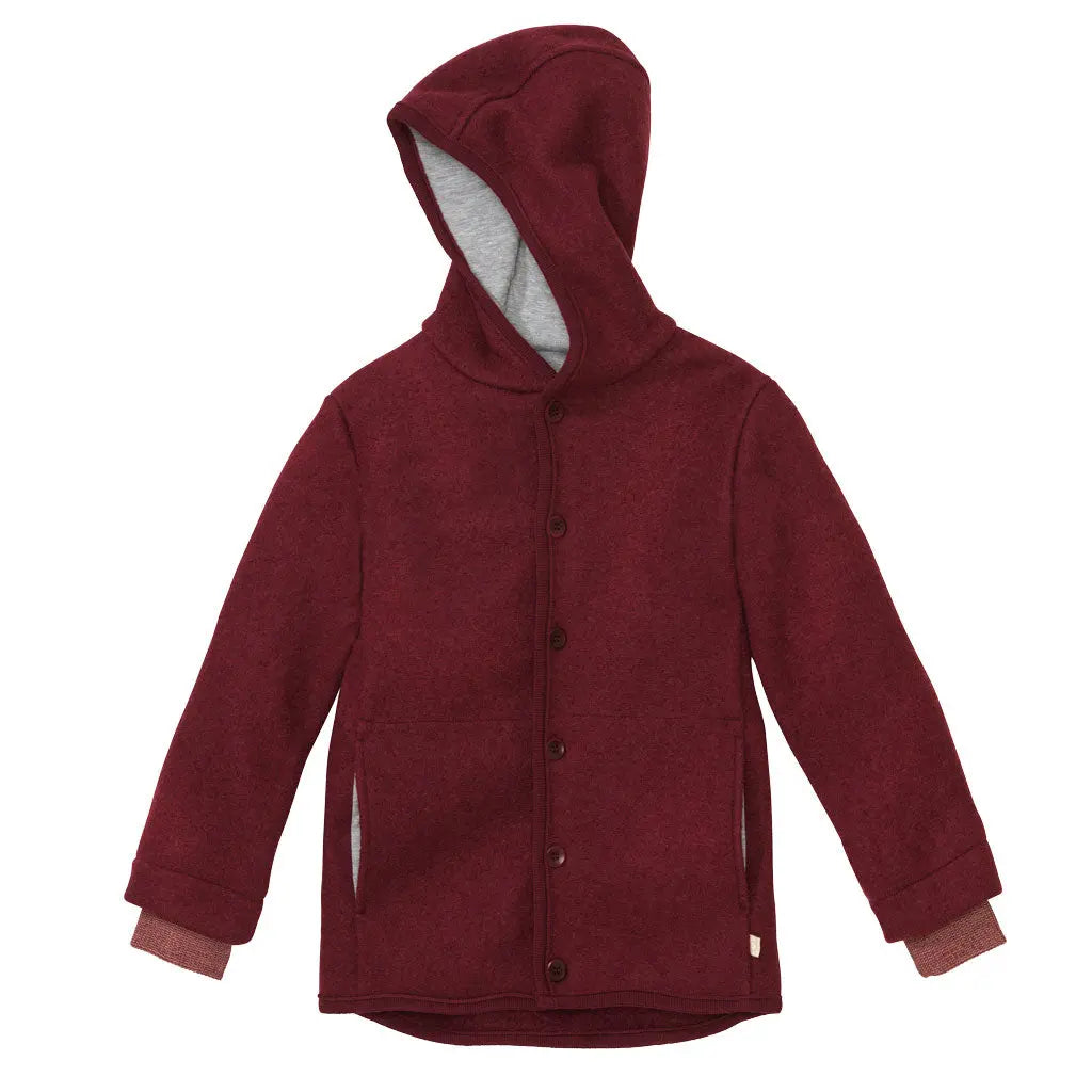 Veste pour enfants en laine bouillie Disana - Cassis - Lilinappy