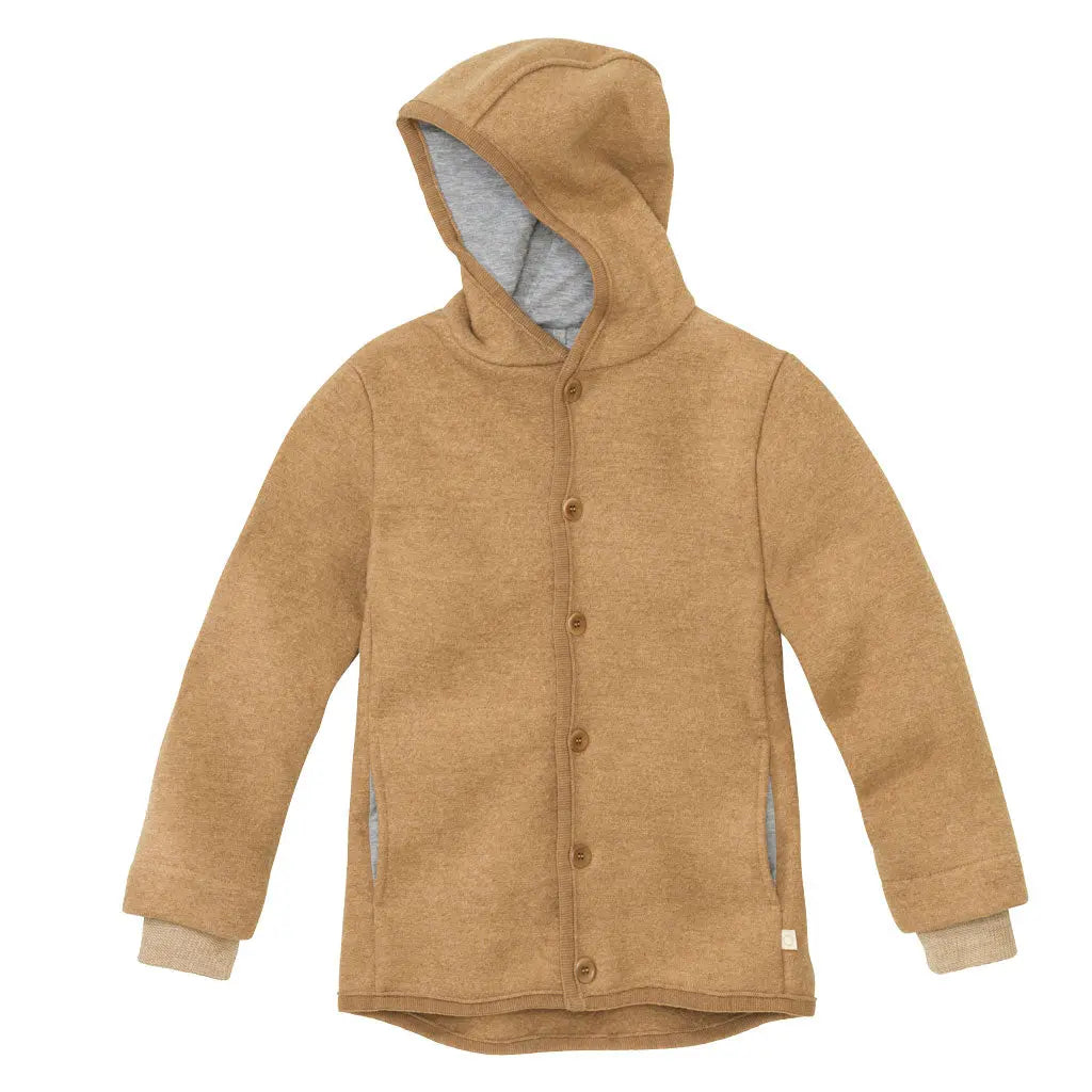 Veste pour enfants en laine bouillie Disana - Caramel - Lilinappy