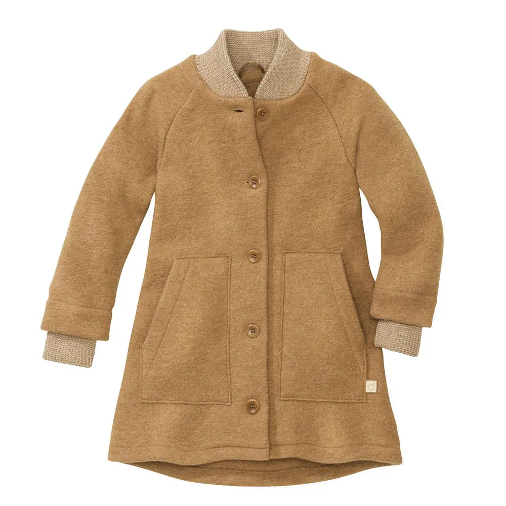 Manteau pour enfants en laine bouillie Disana Caramel
