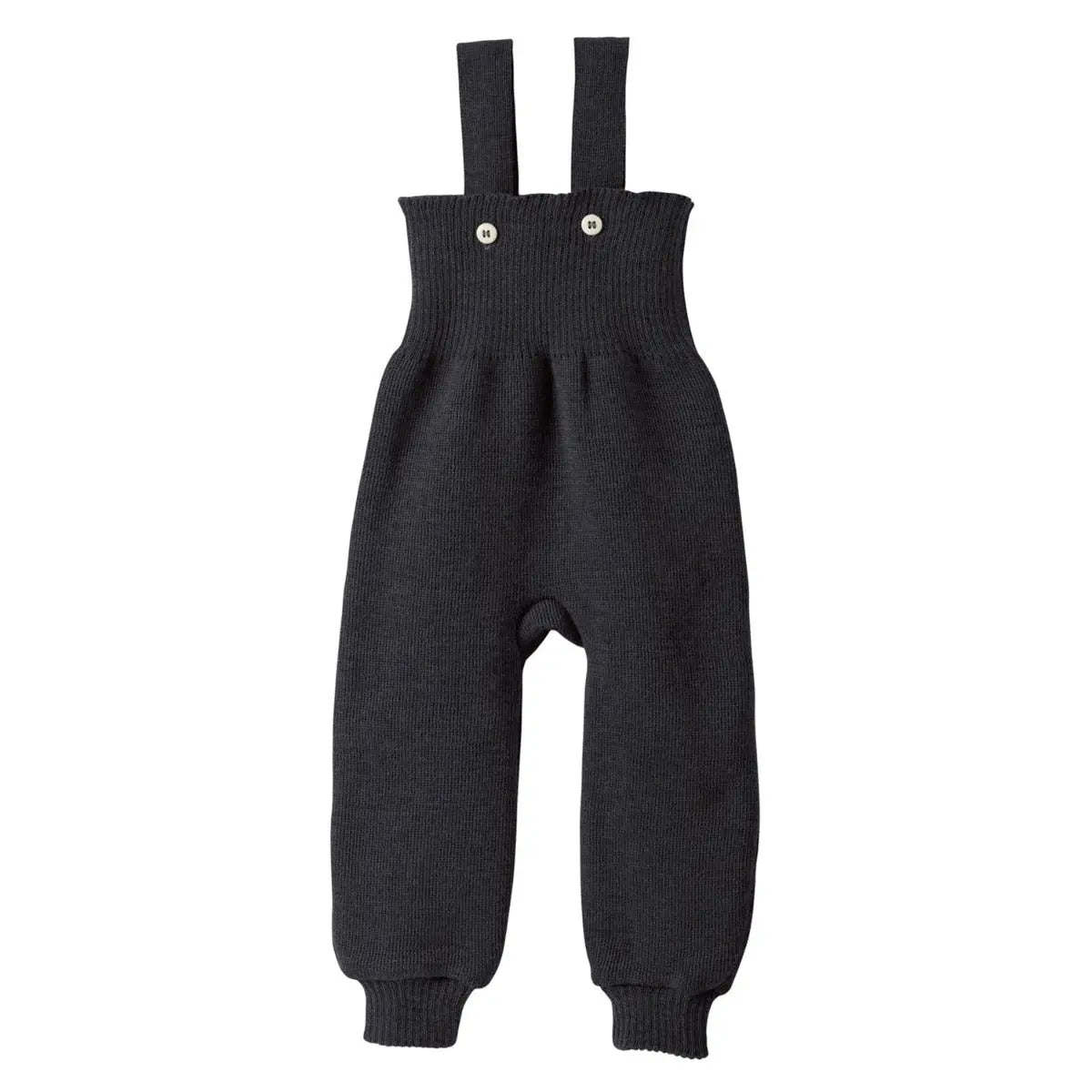 Pantalon à bretelles en laine merinos Disana - Gris foncé Disana