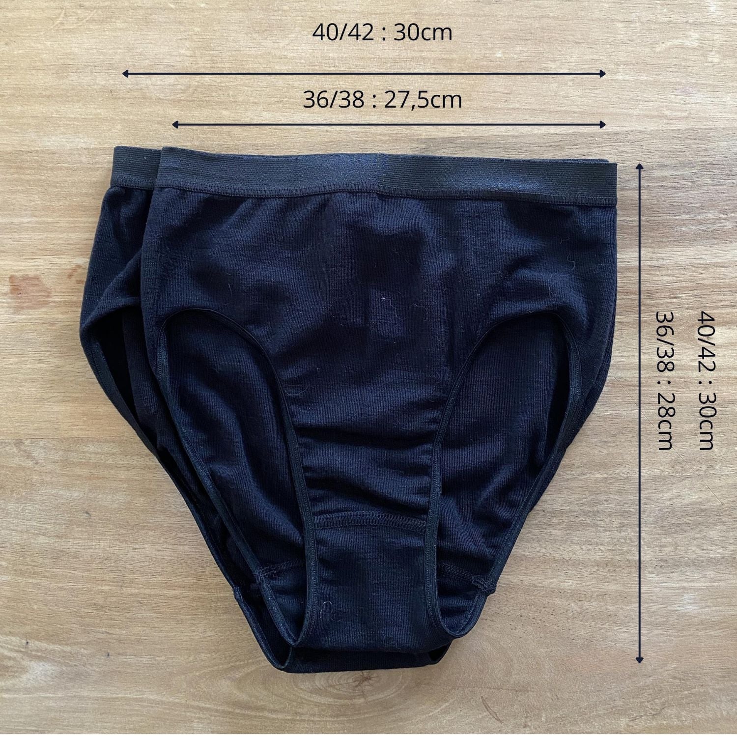 Culotte femme en laine & soie Cosilana – Noir 