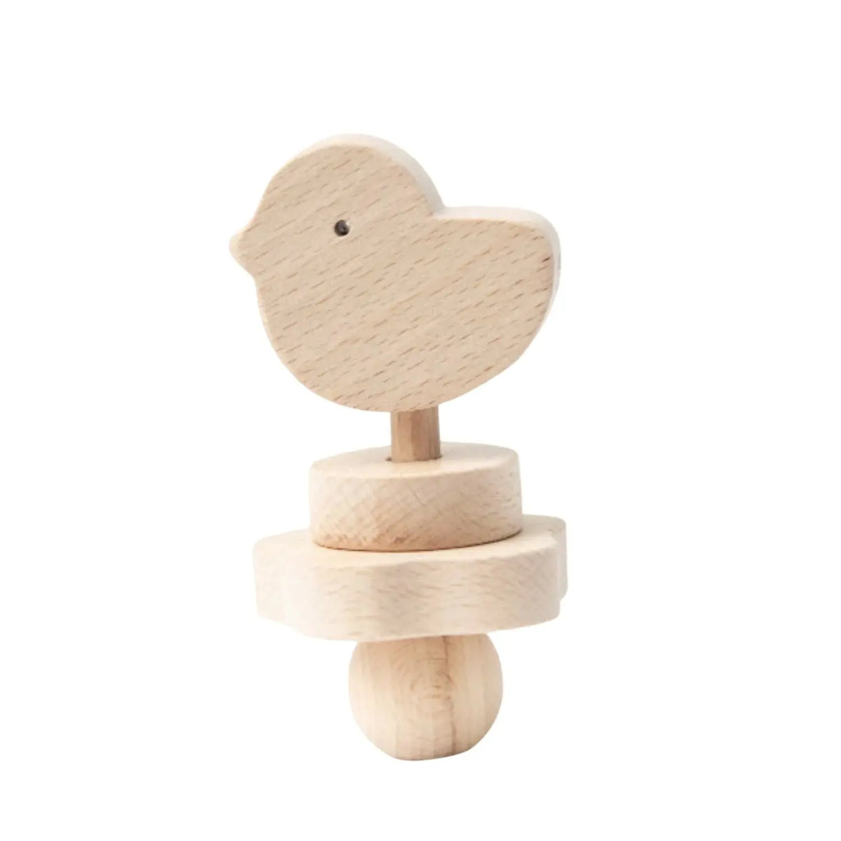 Hochet oiseau en bois brut Klap Klap KMR Childwood