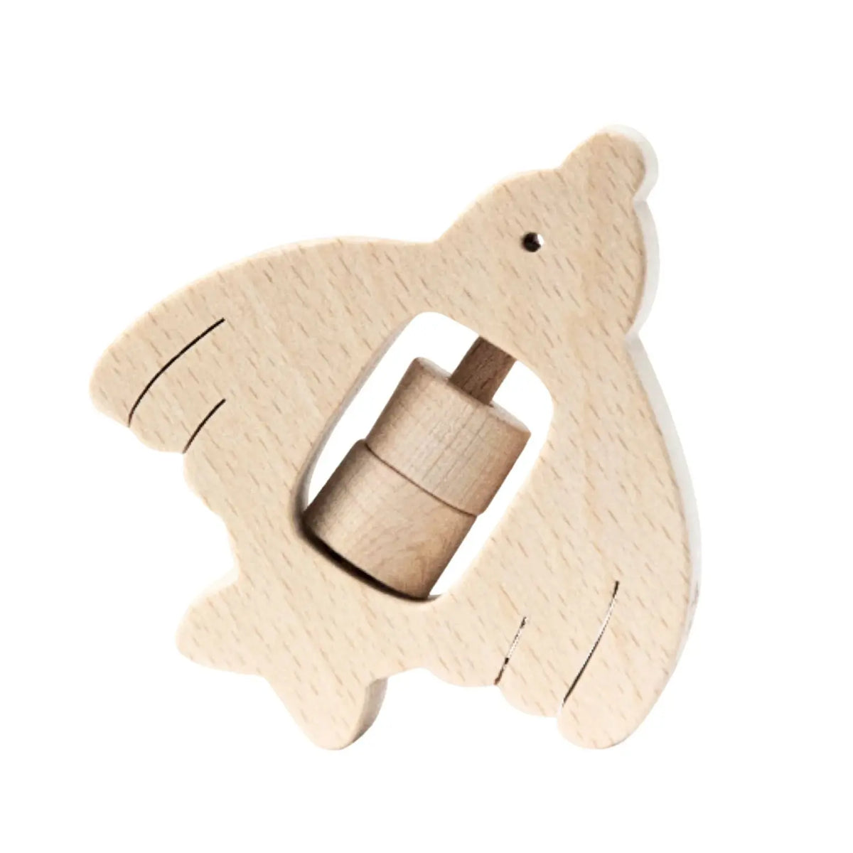 Hochet oiseau en bois brut Musch KMR Childwood