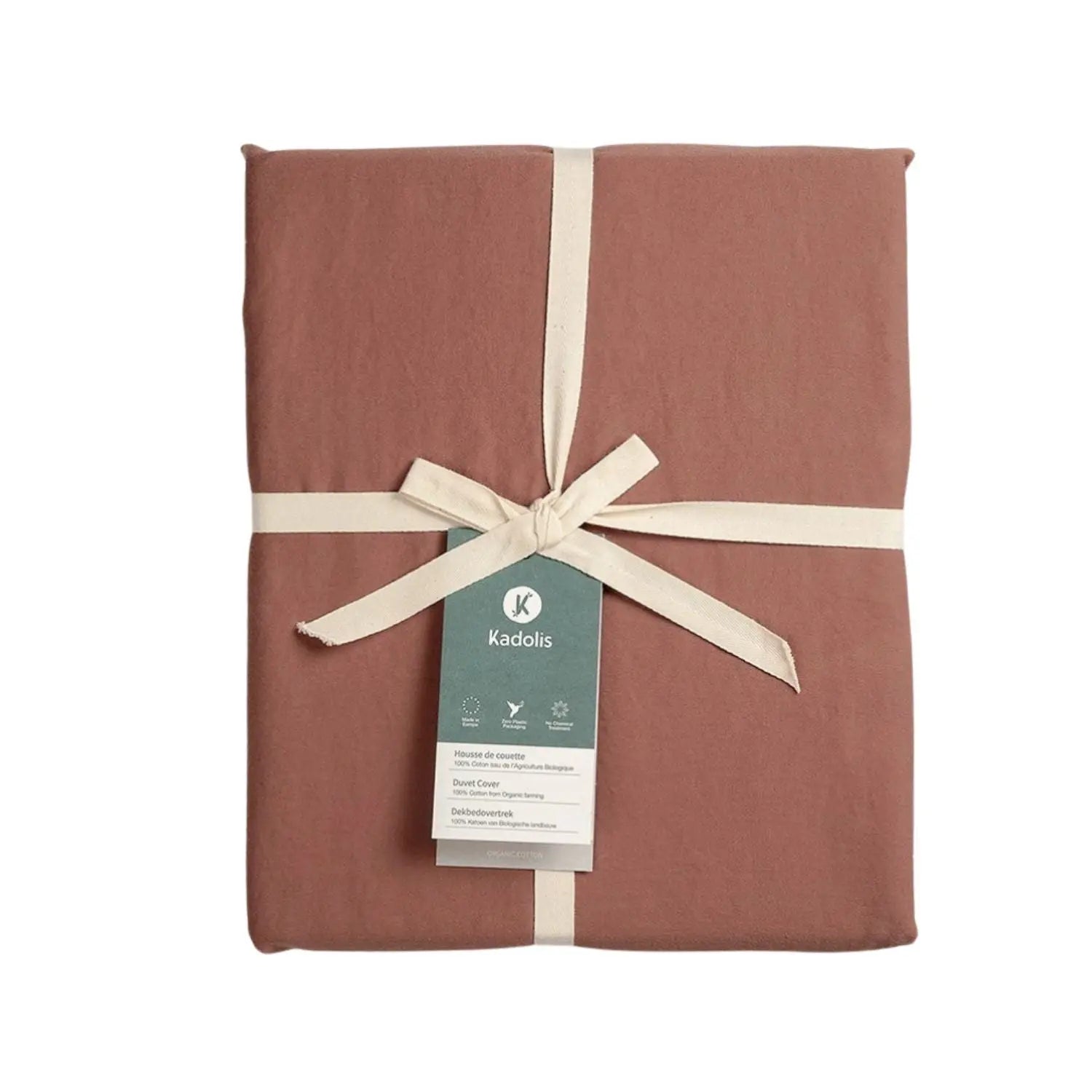 Taie d’oreiller bébé en coton bio Kadolis -  Terracotta 40x60cm 