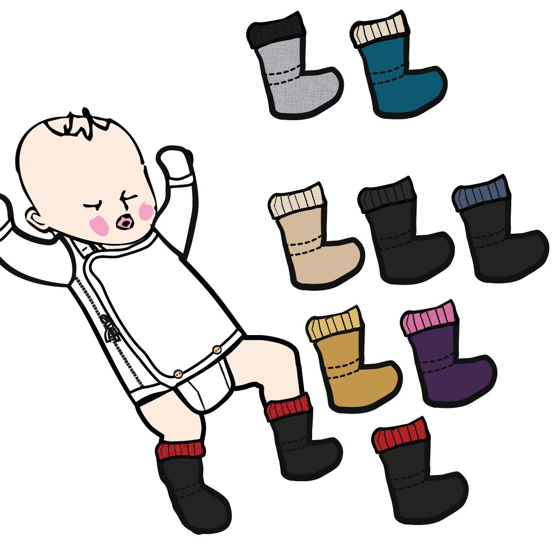 Chaussons de portage bébé en laine mérinos Manymonths 