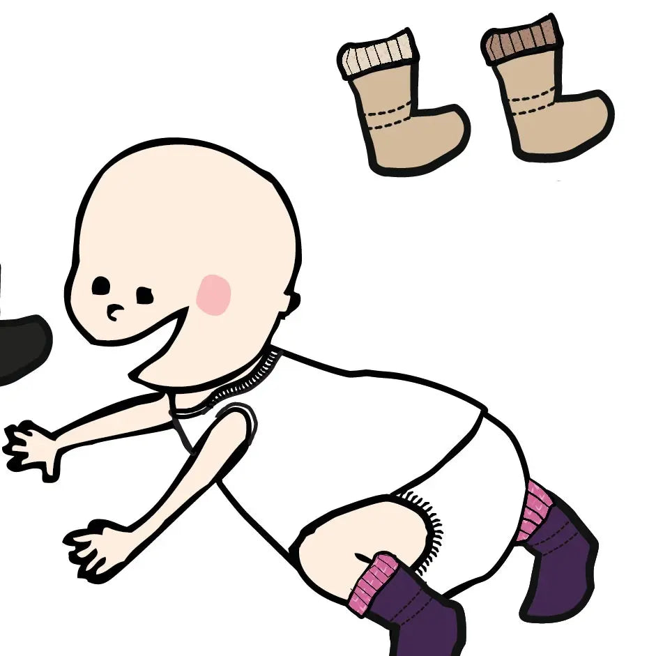 Chaussons de portage bébé en laine mérinos Manymonths - ARTIC 