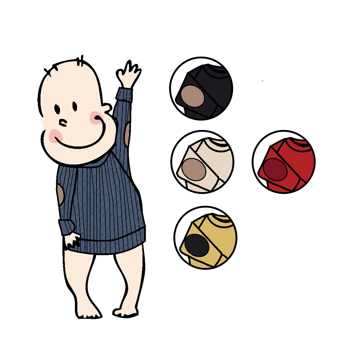 Pull en laine mérinos avec patch Elbow Manymonths 