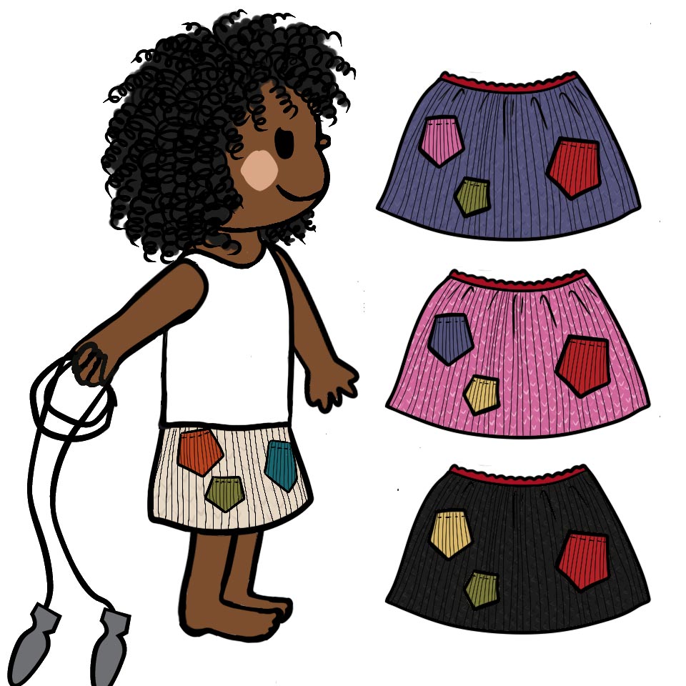 Jupe en laine mérinos avec poches colorées ManyMonths 