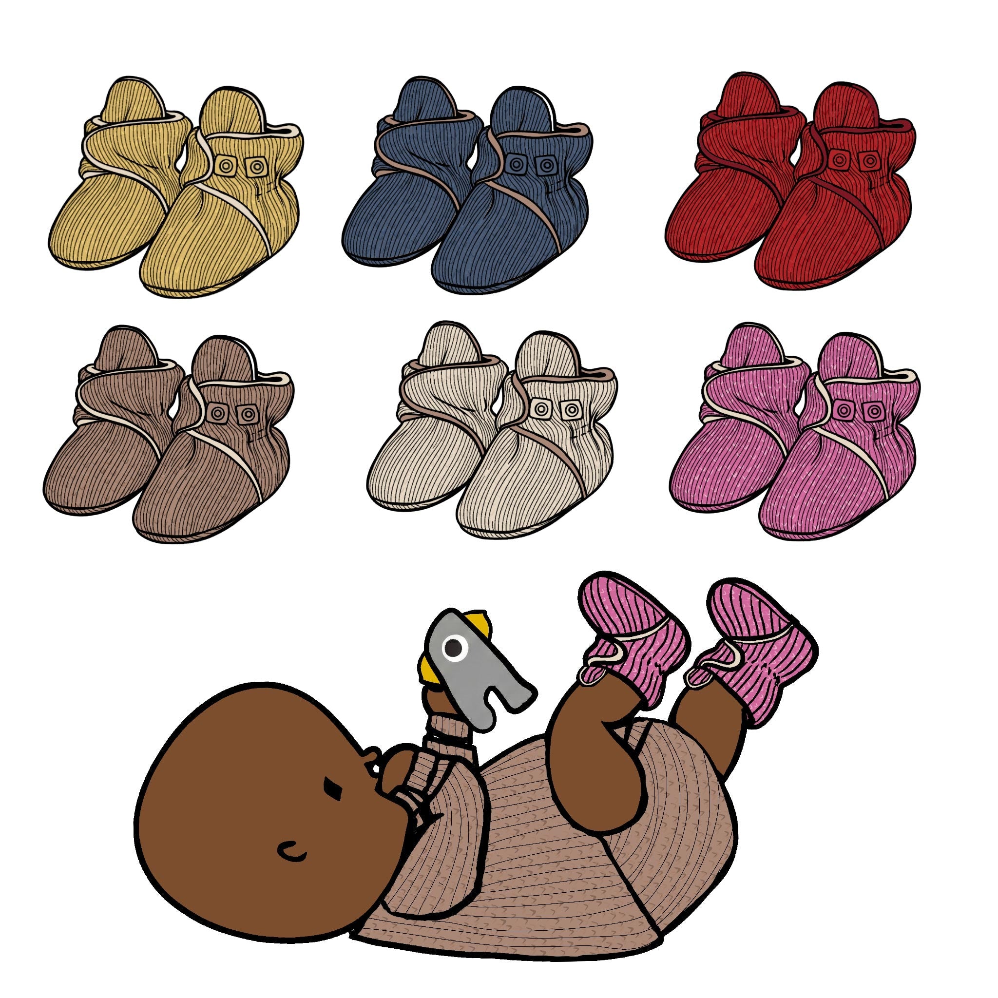 Chaussons naissance en laine mérinos ManyMonths 