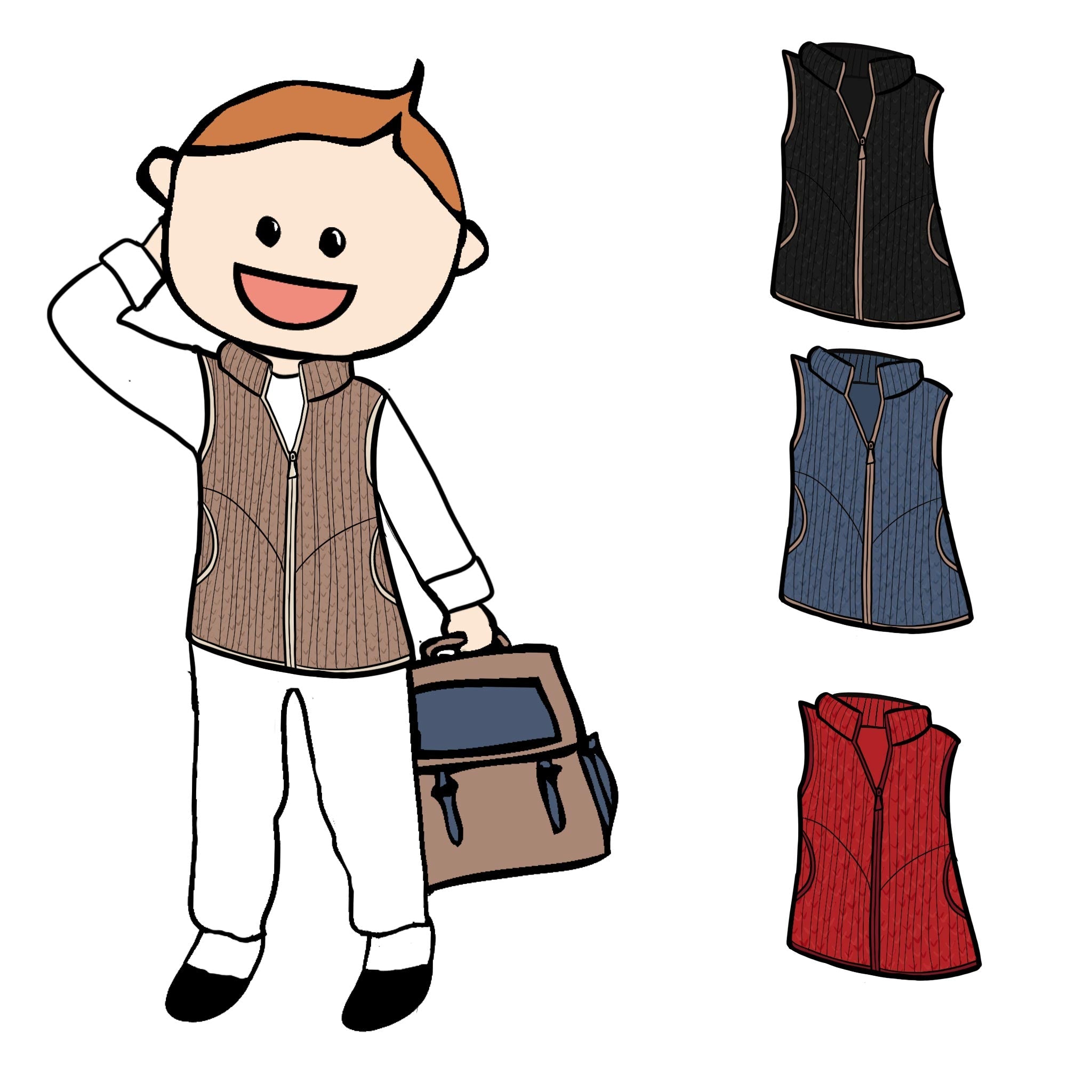 Gilet sans manches zippé en laine mérinos ManyMonths 