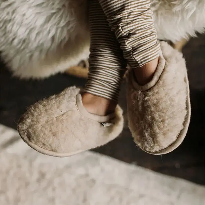Chaussons en laine vierge Alwero - Naturel 