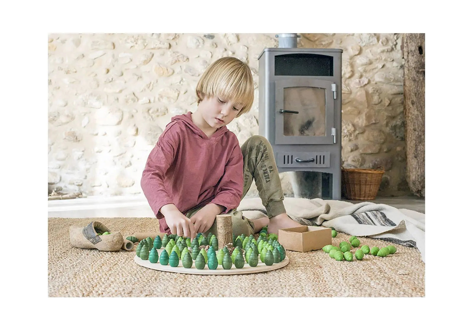 Mandala arbres verts en bois Grapat Grapat