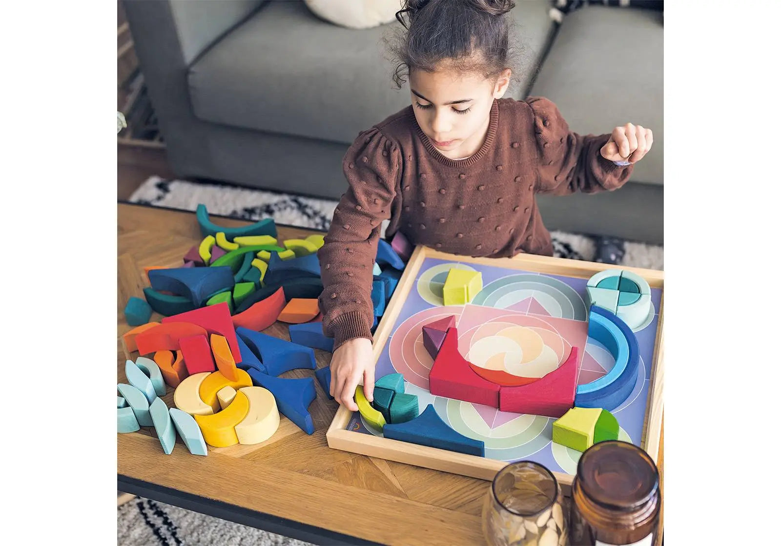 Set de construction d'arcs de cercle dans des carrés Grimm's Grimms