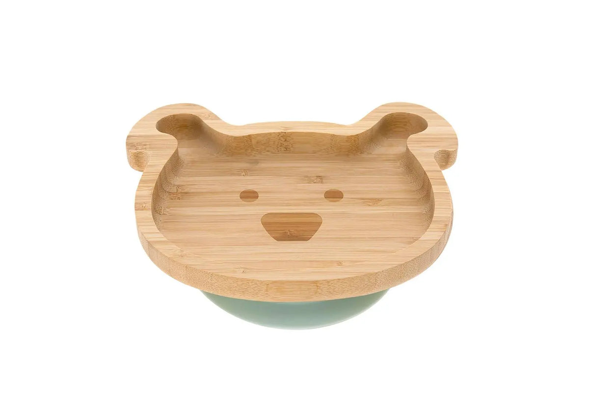Assiette en bambou et socle amovible en silicone Little Chums Chien Lässig