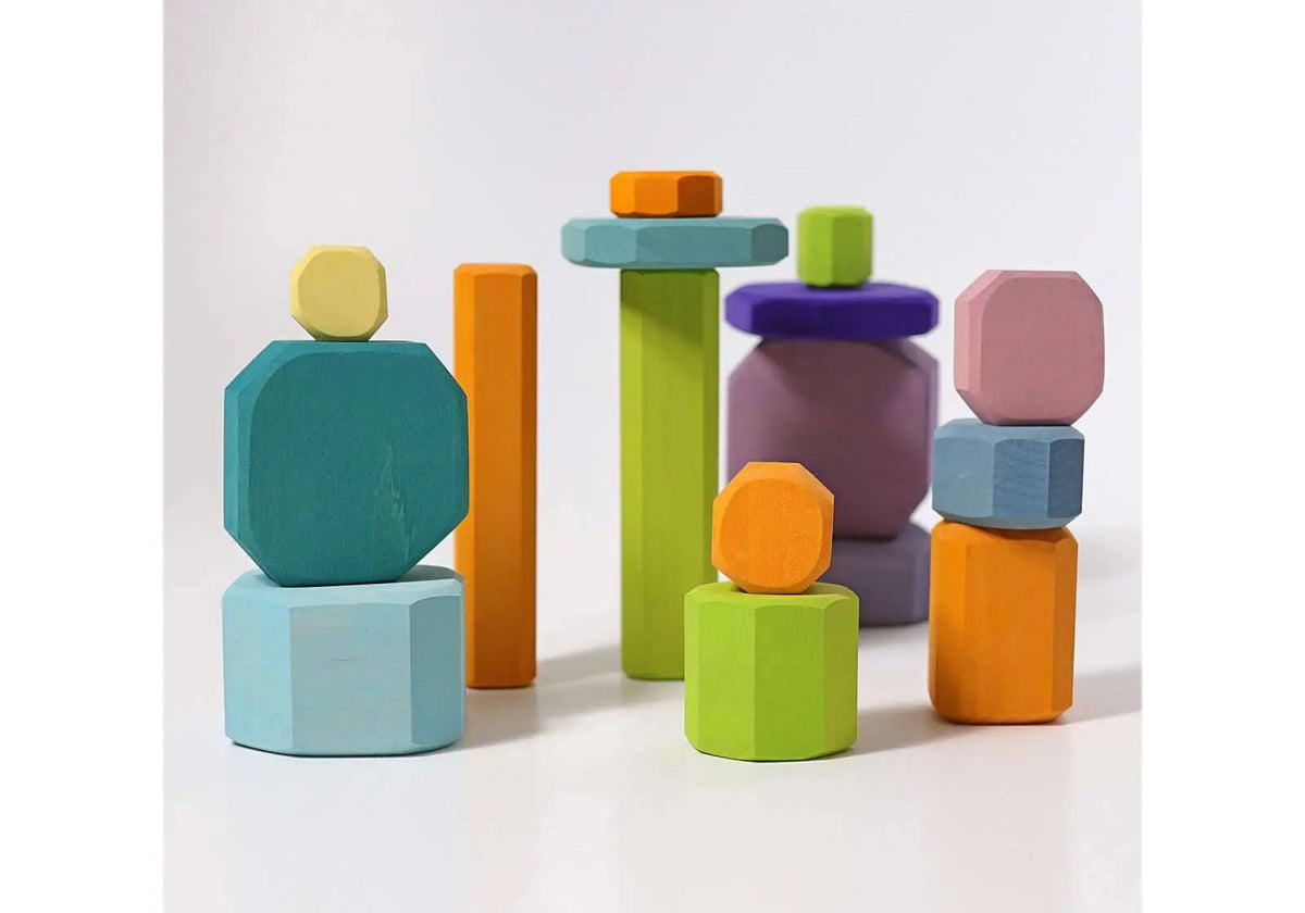 Blocs de construction en bois pastel Grimm's Grimms